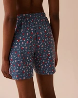 Bermuda de pyjama en coton à fleurs