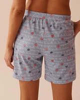 Bermuda de pyjama en coton à imprimé pomme