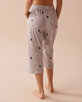 Apple Print Cotton Pajama Capris