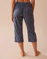 Capri de pyjama en coton à fleurs