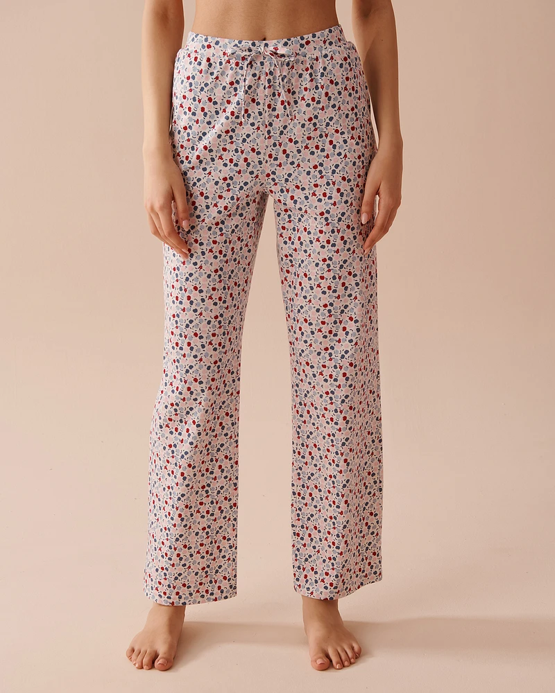 Pantalon de pyjama en coton à imprimé pomme