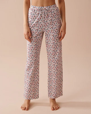 Pantalon de pyjama en coton à imprimé pomme