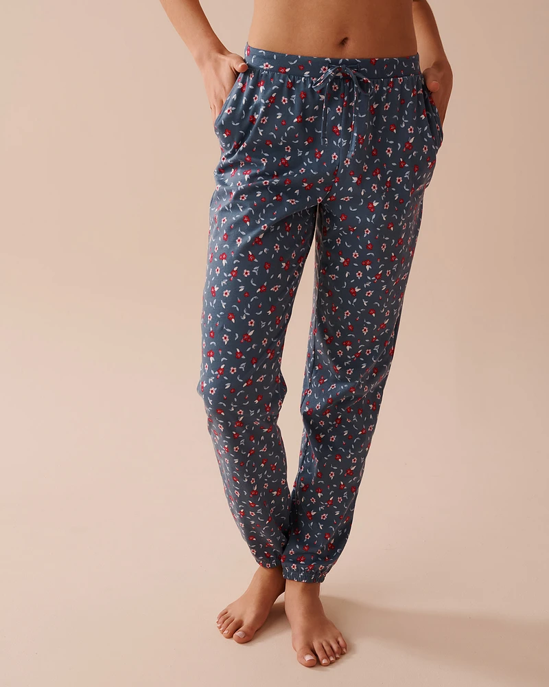 Flower Print Cotton Jogger Pyjama Pants