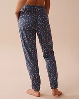 Flower Print Cotton Jogger Pyjama Pants