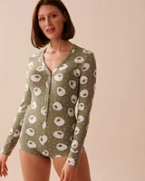 Combishort ultra doux à imprimé mouton