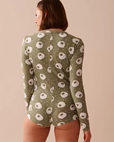 Combishort ultra doux à imprimé mouton