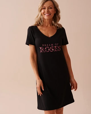 Chemise de nuit ultra douce à roses