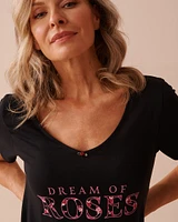 Chemise de nuit ultra douce à roses