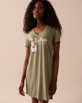 Chemise de nuit ultra douce à imprimé mouton