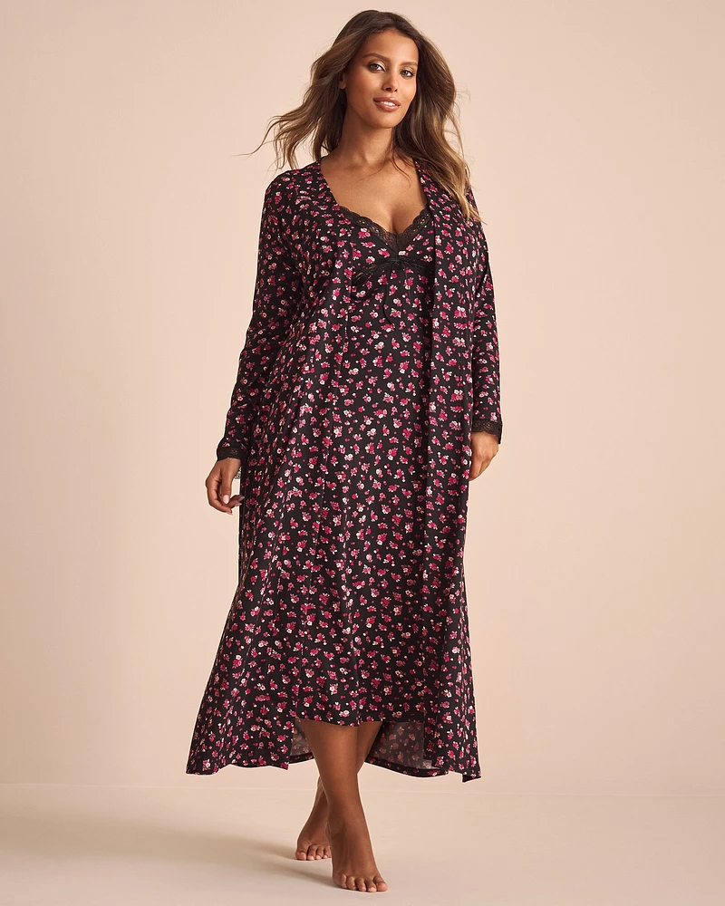 Ditsy Rose Super Soft Long Kimono