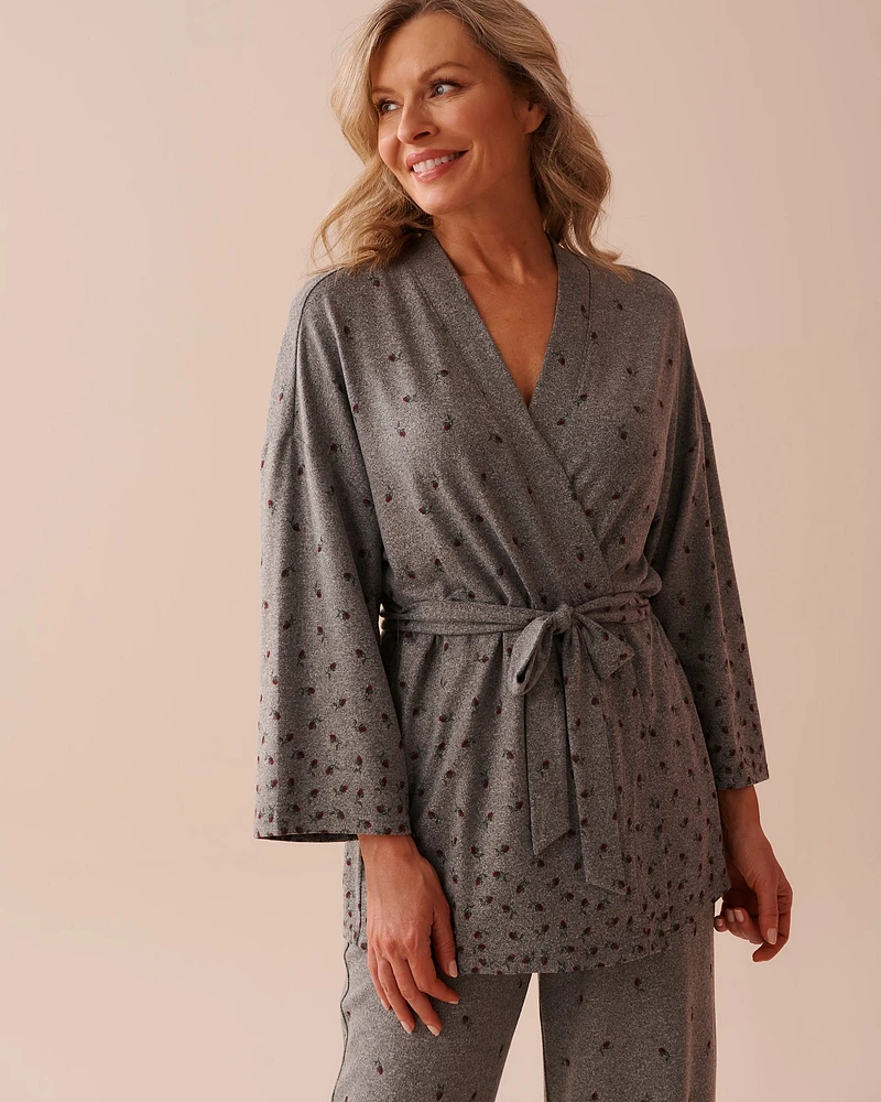 Rose Print Recycled Fibers Kimono