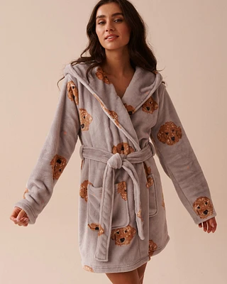 Soft Plush Hooded Robe