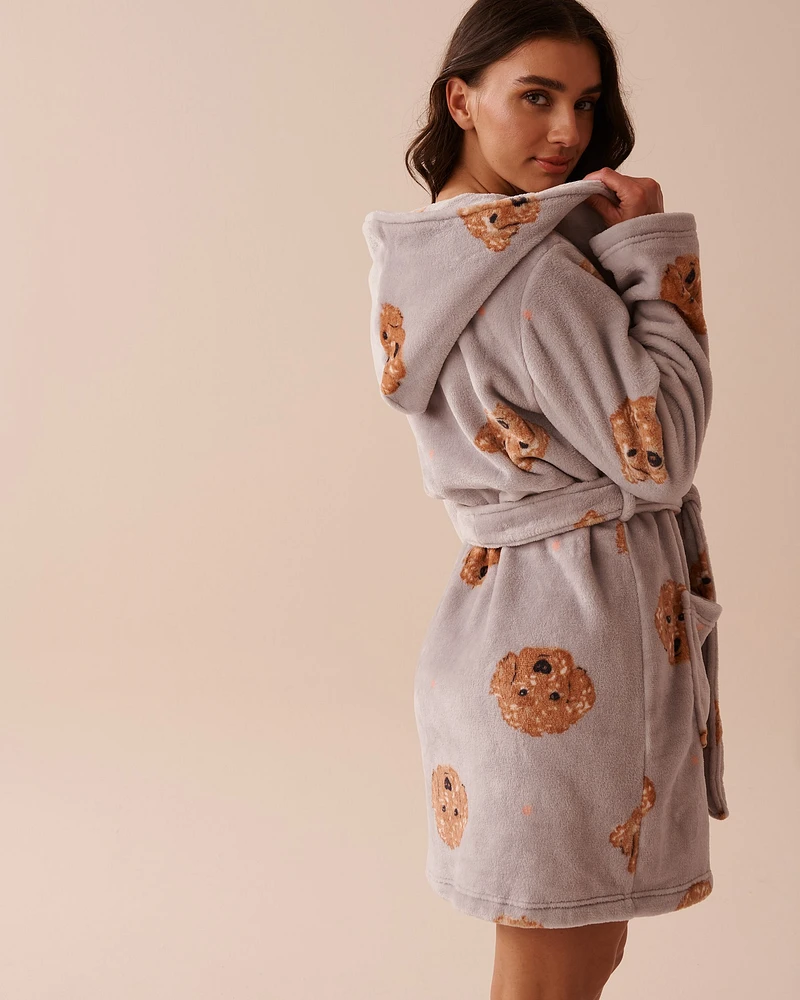 Soft Plush Hooded Robe