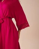 Lace Detail Modal Kimono