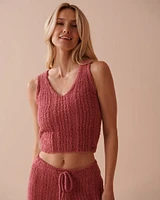 Camisole côtelée en chenille