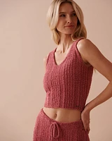 Camisole côtelée en chenille