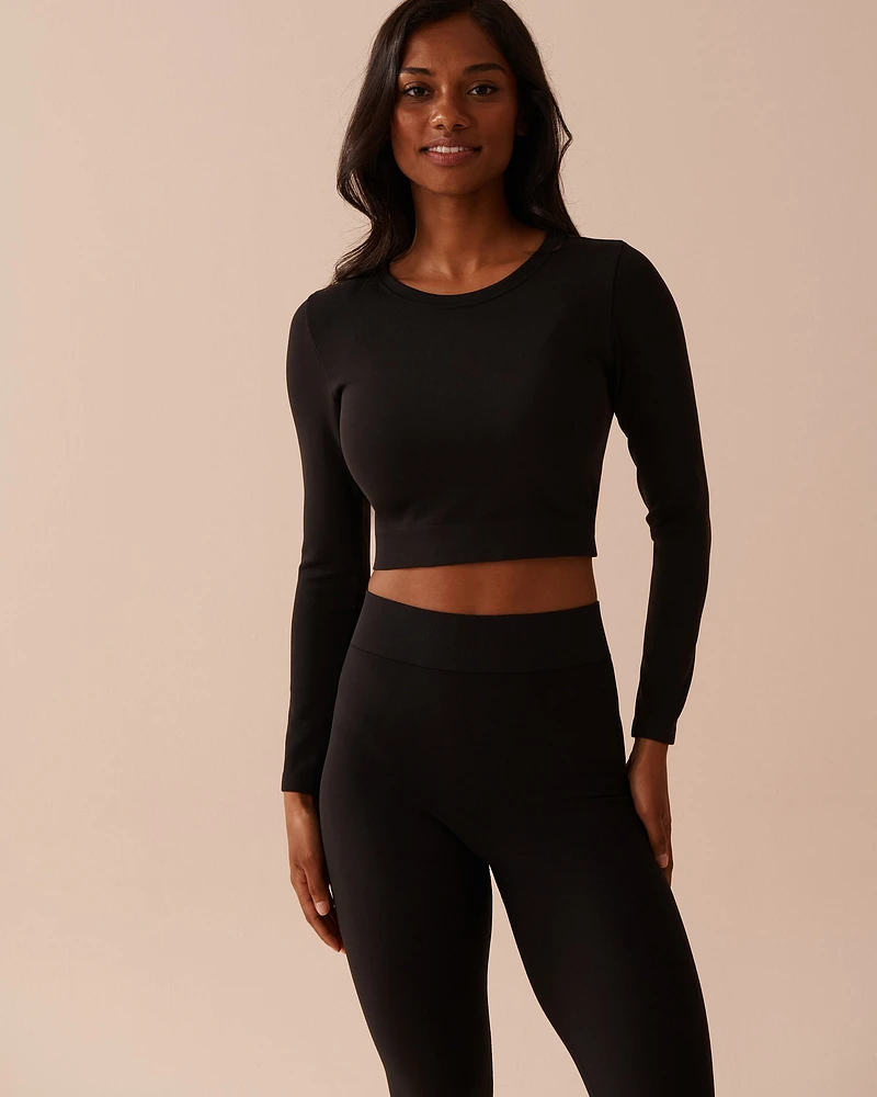 Seamless Fabric Long Sleeve Crop Top