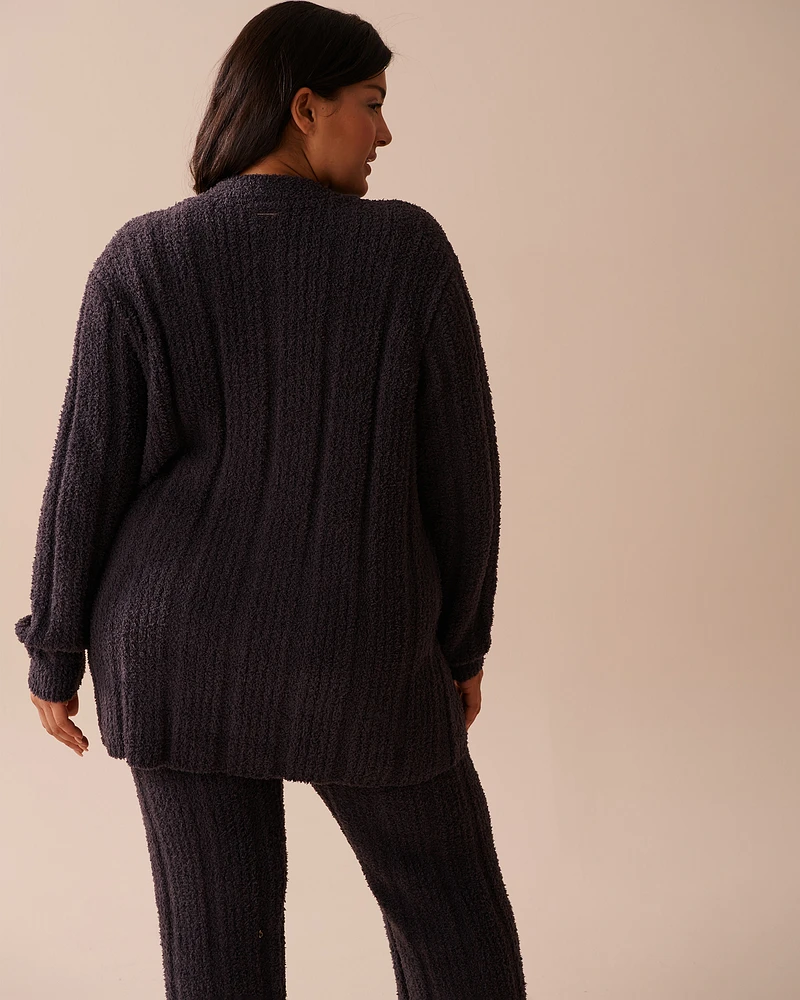 Cardigan côtelé en chenille