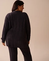 Cardigan côtelé en chenille