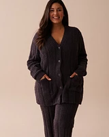 Cardigan côtelé en chenille