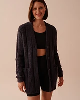 Cardigan côtelé en chenille
