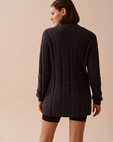 Cardigan côtelé en chenille