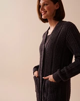 Cardigan côtelé en chenille