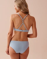 PASTEL BLUE Textured Push-up Bikini Top