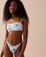 BLUE MEADOW Textured Bandeau Bikini Top