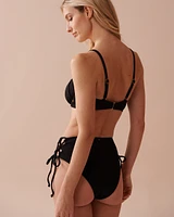 Haut de bikini plongeant en fibres recyclées SOLID