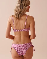 Haut de bikini triangle en fibres recyclées BOHO PINK FLORAL