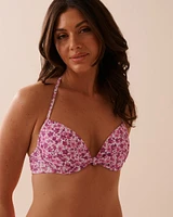 Haut de bikini push-up en fibres recyclées BOHO PINK FLORAL