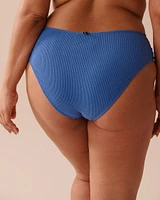 TWILIGHT BLUE Textured Strappy Side Bikini Bottom