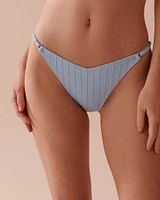 PASTEL BLUE Textured Adjustable Side Brazilian Bikini Bottom