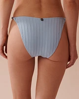 PASTEL BLUE Textured Adjustable Side Brazilian Bikini Bottom