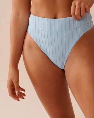 PASTEL BLUE Textured High Waist Brazilian Bikini Bottom