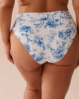 Bas de bikini brésilien taille haute texturé BLUE MEADOW