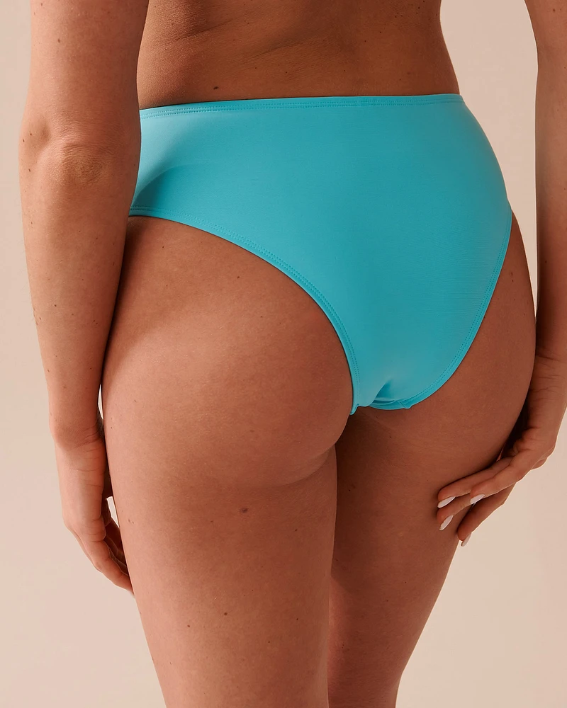 TURQUOISE Crossed Waistband Cheeky Bikini Bottom