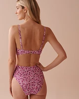 Maillot une-pièce armature en V et découpes fibres recyclées BOHO PINK FLORAL