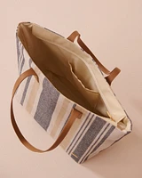 Sac de plage rayé style jute