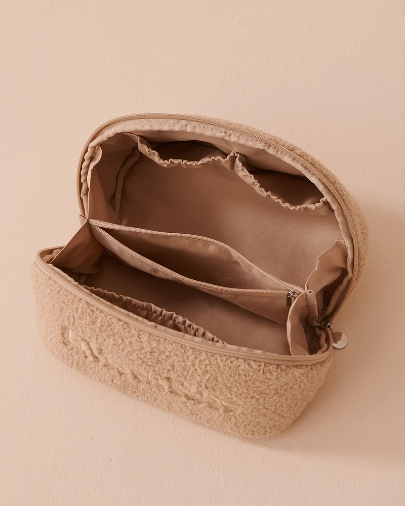 Trousse à cosmétiques en sherpa