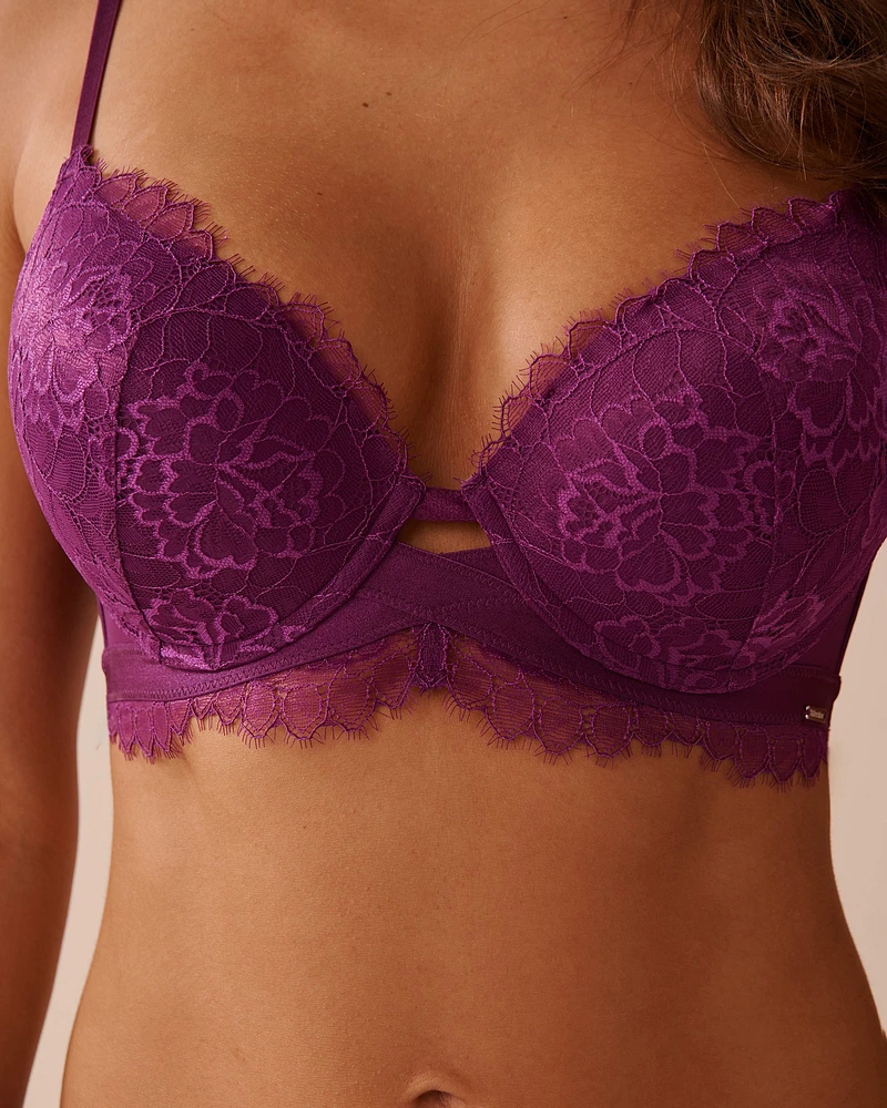 Soutien-gorge push-up en dentelle brodée