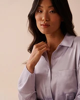 Satin Button-down Shirt