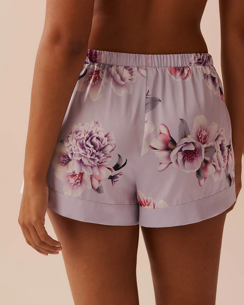 Victorian Floral Satin Shorts