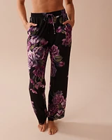 Purple Bouquet Recycled Fibers Lace Trim Pants