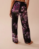 Purple Bouquet Recycled Fibers Lace Trim Pants