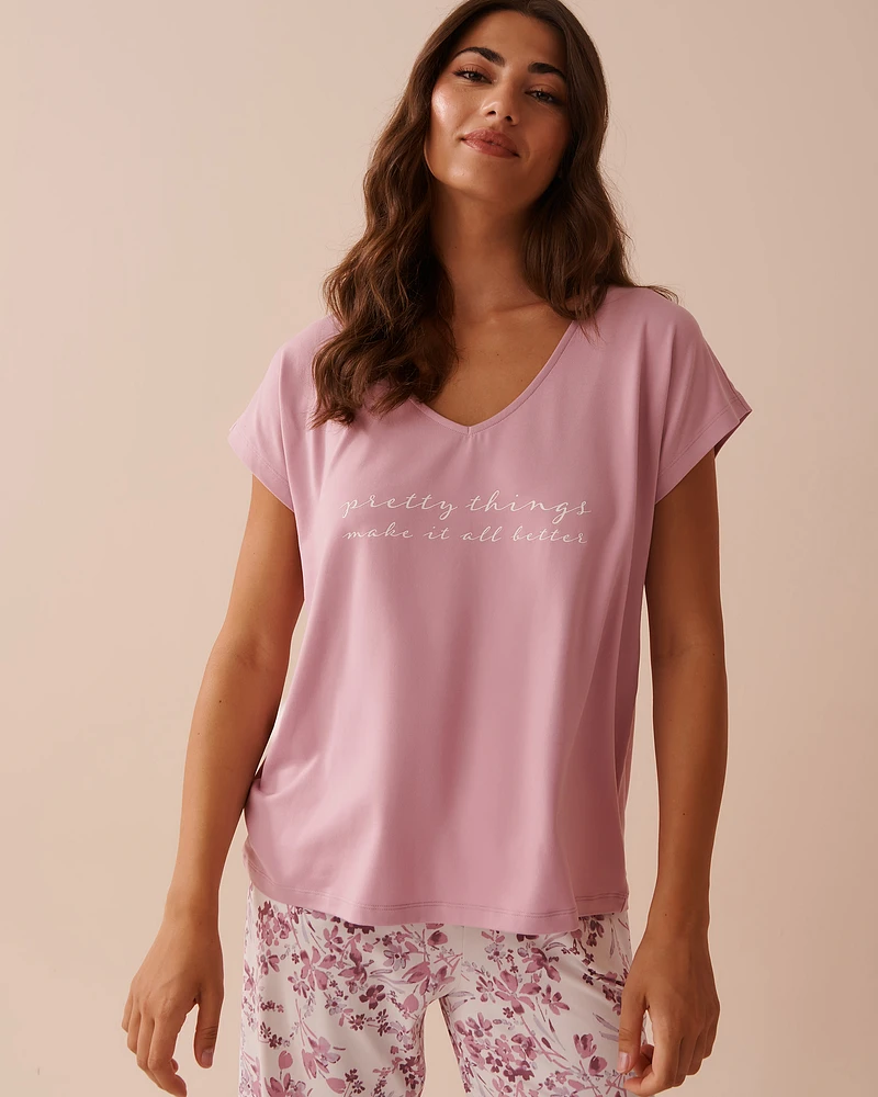 T-shirt col en V ultra doux