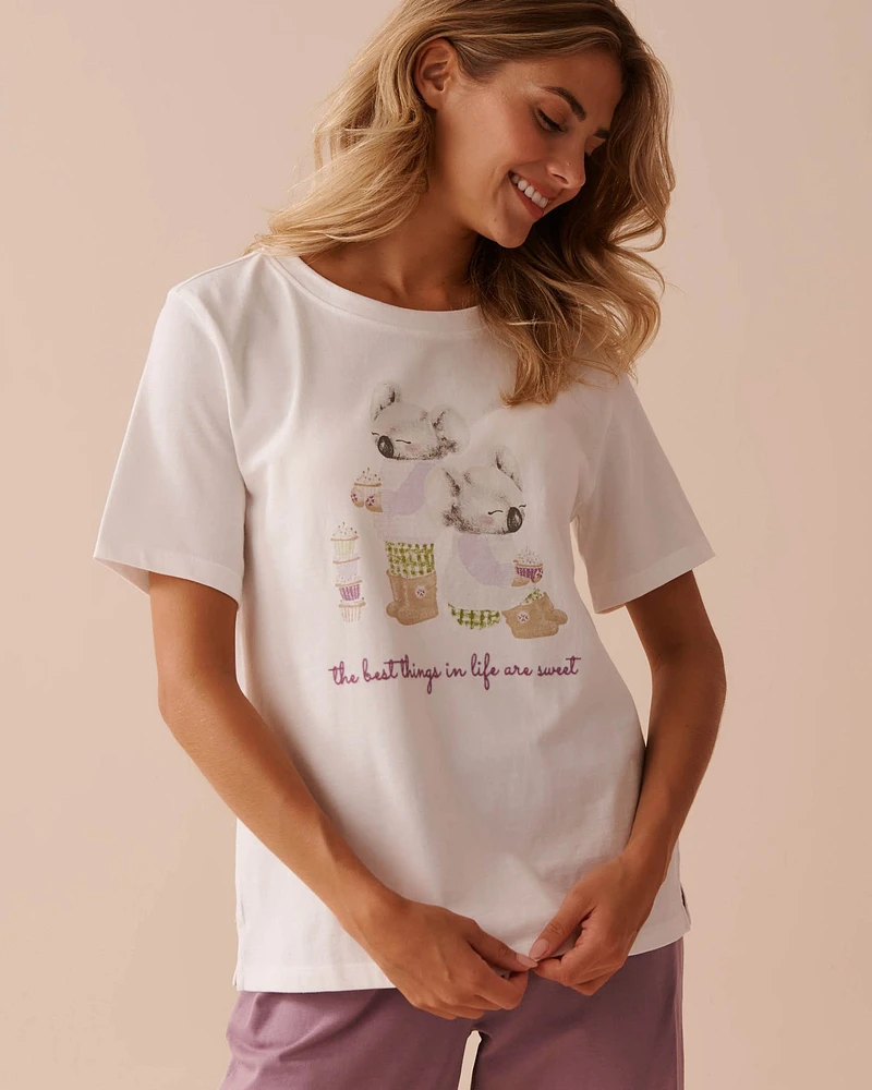 T-shirt en coton à imprimé koala