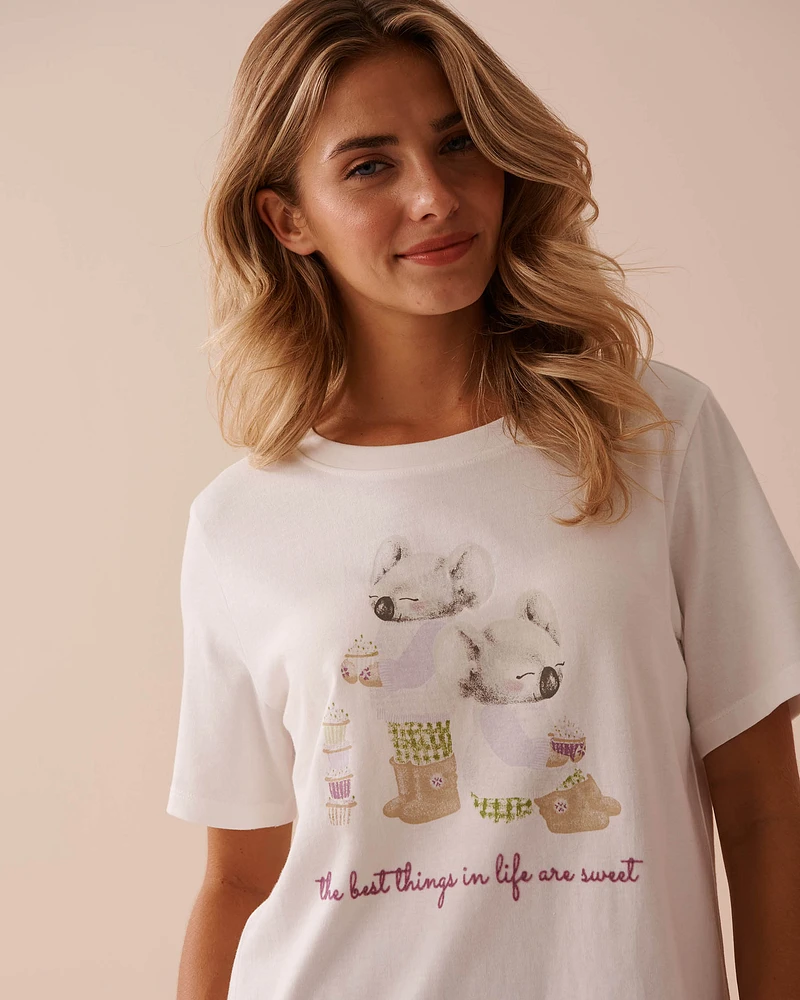 T-shirt en coton à imprimé koala