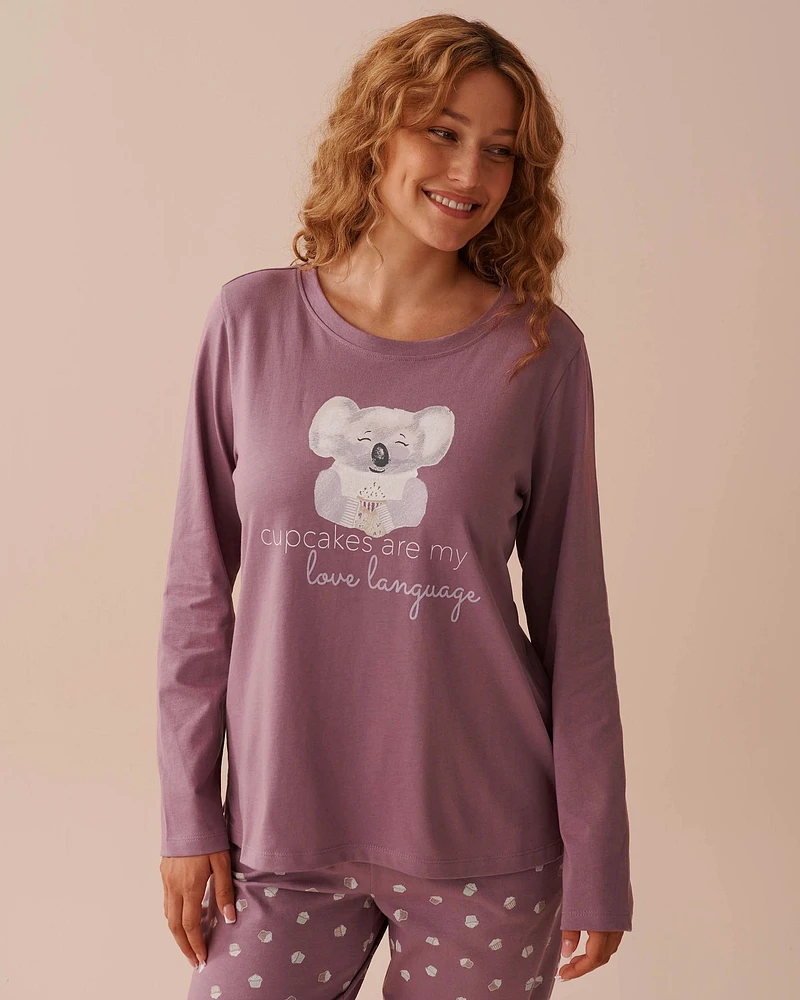 Koala Print Cotton Long Sleeve Shirt